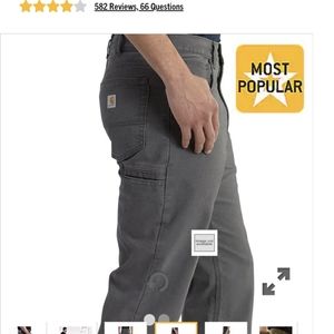 CARHARTT Pants Rugged Flex 54Wx32L Relaxed Canvas 5-Pocket Work Gray St